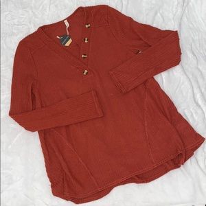 PinkBlush long sleeve rust top